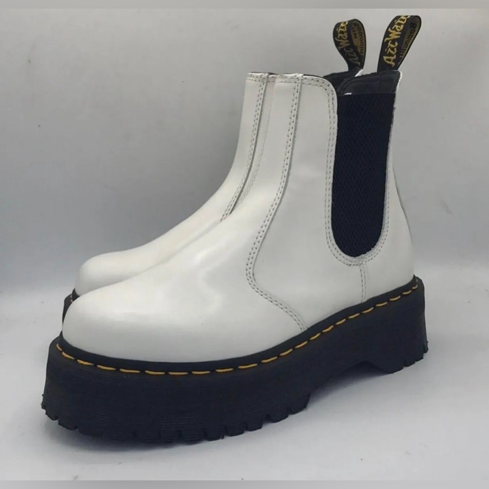 Dr martens white platform boots